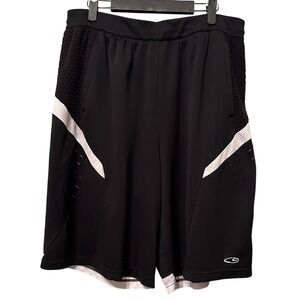 Champion Duo Dry Mens XL Athletic Basketball Shorts Black White Mesh Wicking